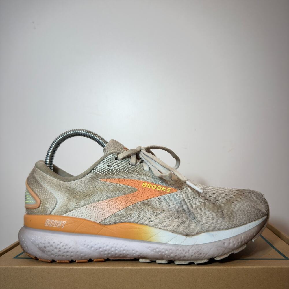 Brooks Ghost 16 Womens Size 8 Skylight Orange Gray Running Shoes Athletic